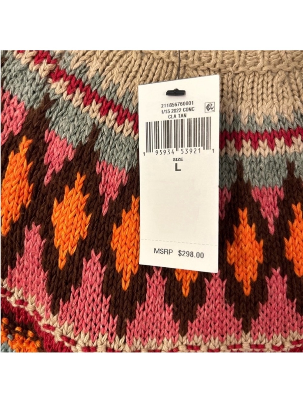 Polo Ralph Lauren Large Sweater Jacquard short sleeve cotton blend Crewneck NWTl - Picture 13 of 13